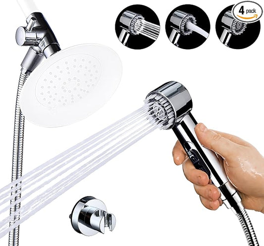 3 Mode Dog Shower Attachment, High Pressure Handheld Sprayer with ON/OFF Switch, G1/2" Metal Shower Diverter, 100 Inches Stainless Steel Hose, No Drill Hook, for Indoor Pet Bathing and Washing