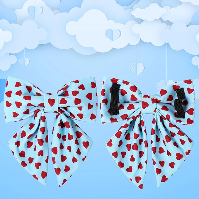 Valentine's Dog Collar & Bow Tie Set,UP URARA PUP Soft & Comfortable Pet Collar with Premium Plastic Buckle for Small, Medium, Large Dog,XL