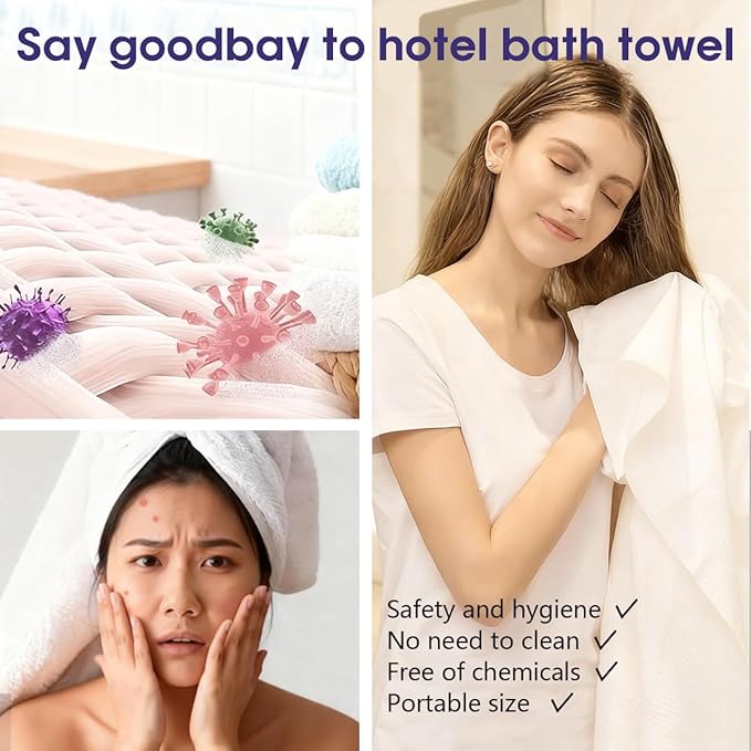 20 Pack Compressed Bath Towel Tablets Disposable Travel Towels for Body Extra Large 55"x27.5",Disposable Compression Washcloths Body Towels for Bathroom Travel,Camping Shower Towel Hair Gym Pet Towels