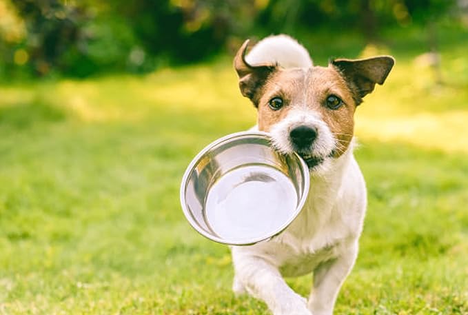 Pet Feeder Stainless Steel Dog Bowls Replacement 2-Pack Food Bowl, 8" Diameter, 2.8" Height Water Metal Bowls 7 Cups for Raised Feeder with Opening 7.5"- 8"