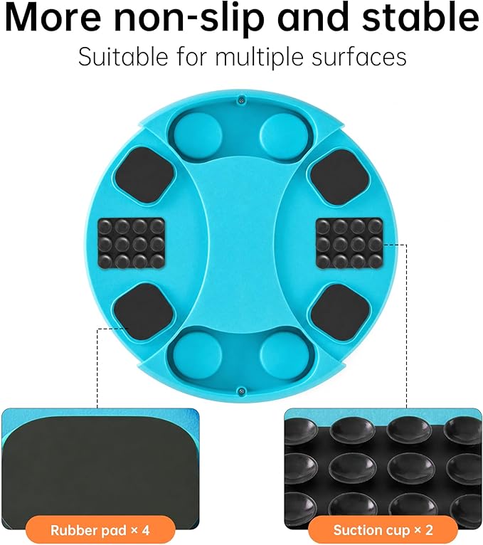 Dog Puzzle Toy 2 Levels, Slow Feeder, Pup Food Treat Feeding Dispenser for IQ Training and Entertainment for All Breeds,Blue with Pattern
