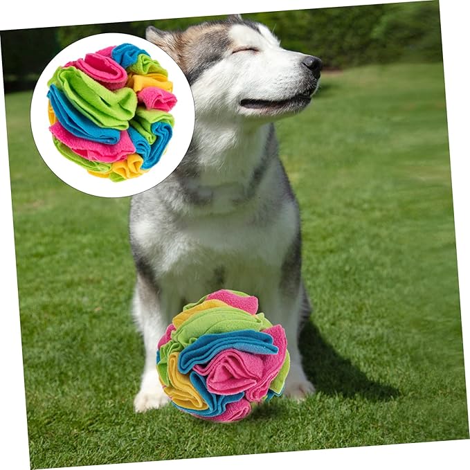 Pet Dog Sniffing Ball Toy Durable Chewing and Feeding Toy for Interactive Play Reduces Stress and Improves Sense of Smell Washable and Reusable Candy Color Design
