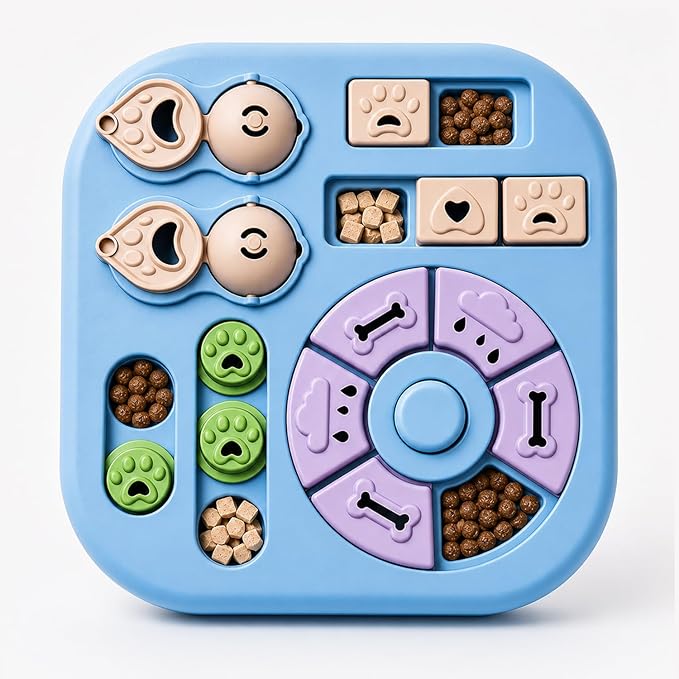 Tee Shirt Galaxy Interactive Dog Treat Puzzle Toys Durable, Dog Puzzle Toy IQ Training Slow Feeder for Large Medium Small Dogs, Squeak Enrichment & Mental Stimulation,Light Blue