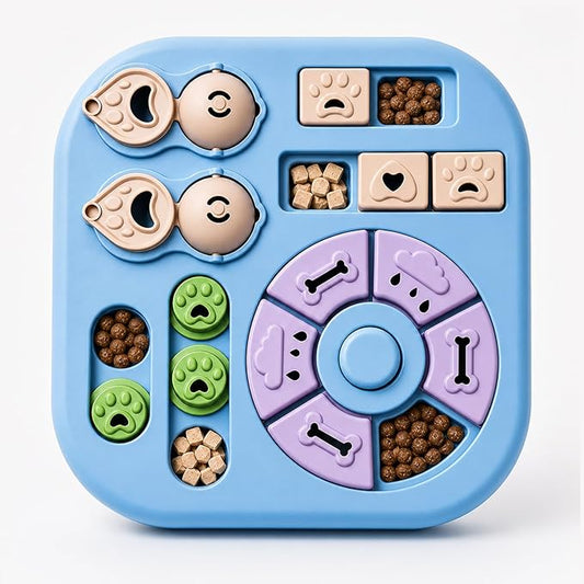 Tee Shirt Galaxy Interactive Dog Treat Puzzle Toys Durable, Dog Puzzle Toy IQ Training Slow Feeder for Large Medium Small Dogs, Squeak Enrichment & Mental Stimulation,Light Blue