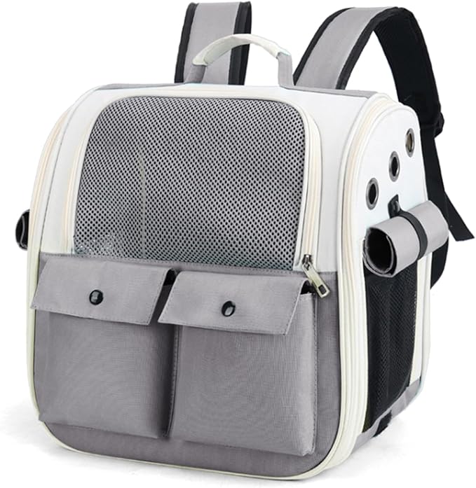 Cat Backpack Carrier, Designed for Cats and Small Dogs Small Animal Pet Backpack Carrier, Breathable Foldable Lightweight Comfort, Shoulder Pet Backpack (Pink)