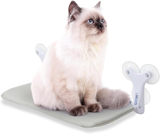 Cordless Cat Window Perch, Foldable Window Hammock with 6 Strong Suction Cups, Window Cat Bed for Indoor Cats