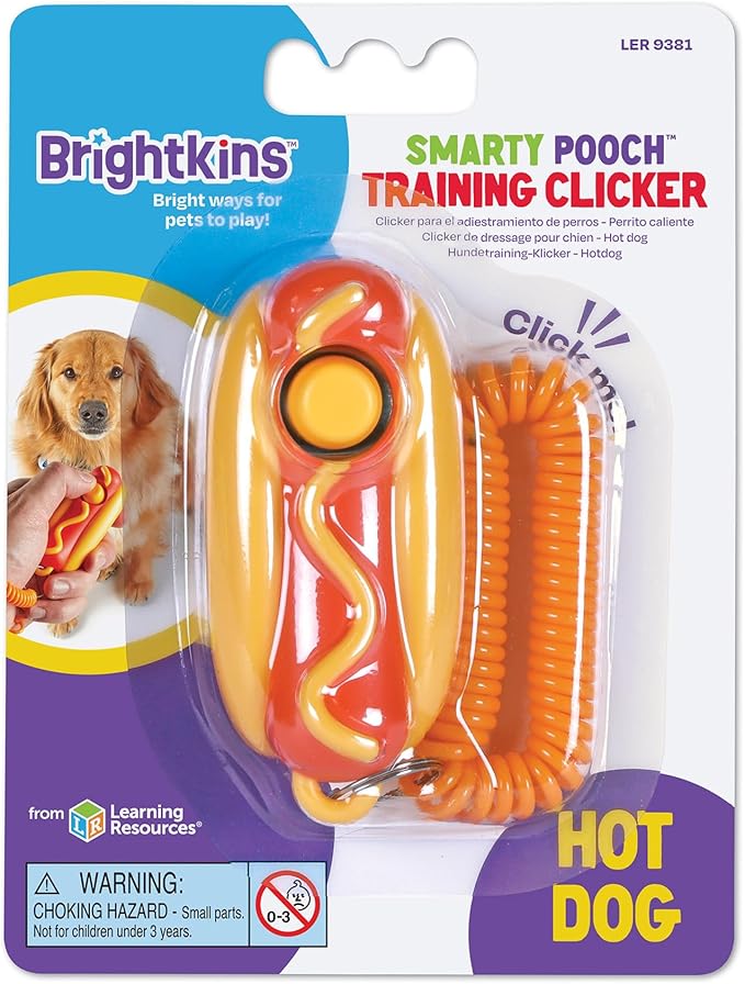 Brightkins Training Clicker: Hot Dog - Dog Training & Behavior Aids, Puppy Obedience Clicker, Pet Trainer Tools, Cat Trainer Supplies, Clickers for Dogs and Puppies, Clear Sound, 1 Piece