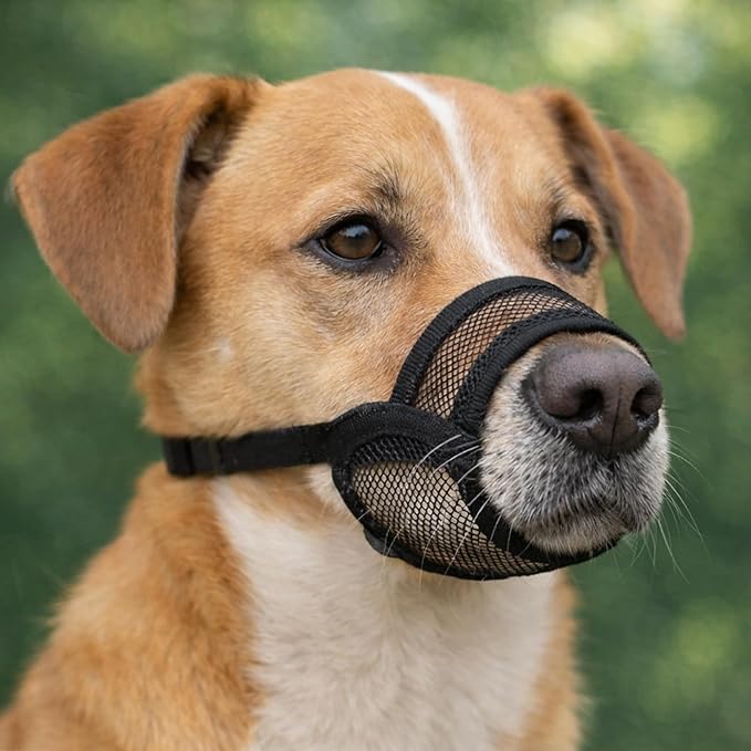 XL Dog Muzzle for Large Dogs – Breathable Air Mesh Muzzle for Large Sized Dog | Mussels for Dogs Grooming | Muzzles to Prevent Biting Barking Chewing | Allows Panting and Drinking