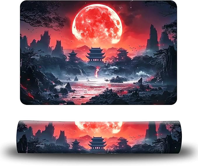 Dog Food Mat, 19.6" x 23.6" Absorbent Pet Feeding Mat for Food and Water, Waterproof Diatom Mud Pet Placemat with Non-Slip Rubber Backing, Cat Bowl Mat for Floors - Mountain Range Sunset
