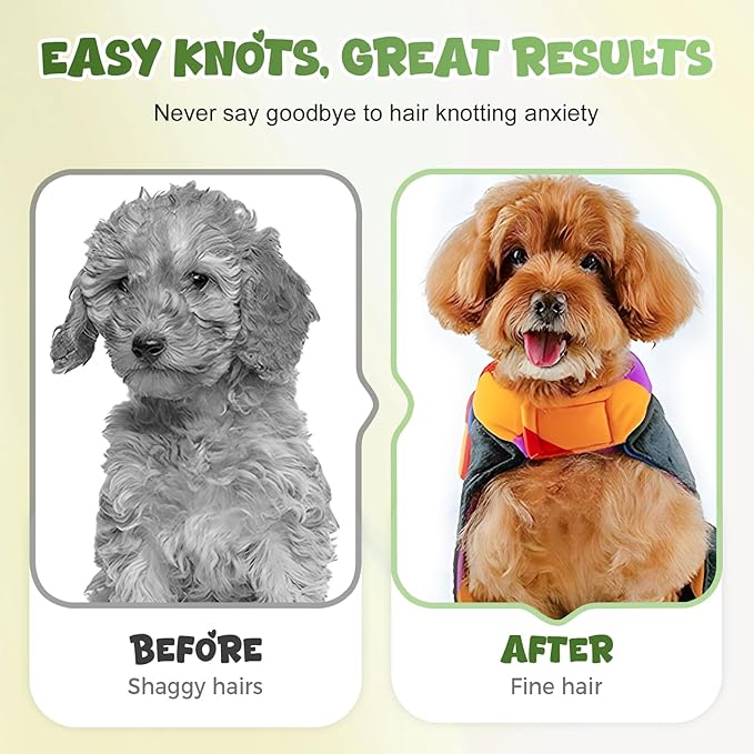 Pet Pro Grooming Tool, Pet Grooming Rake Double Sided Shedding Deshedding Brush for Dogs Cats, Undercoat Rake Dematting Comb for Long Haired Pets with Stainless Steel Teeth