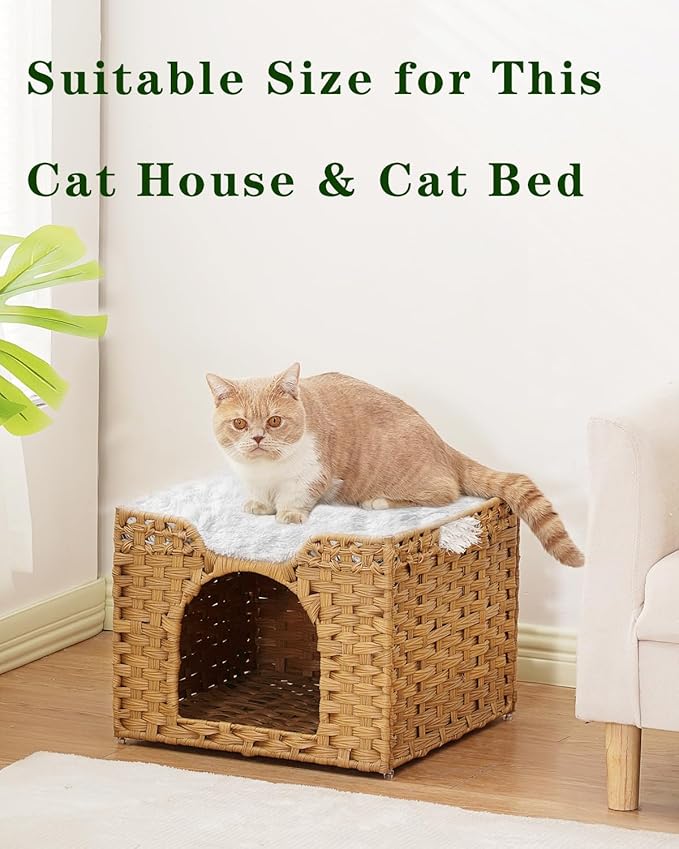 SETVSON Cat Bed Pad for Indoor Cats, 15.7*15.7*1.57 inch Double Sided Soft Small Pet Bed, Washable Cat Bed Dog Bed, Cute Self Heating Pet Pad, Breathable Pet Mat for Kitten, Medium, Large Cats Puppy