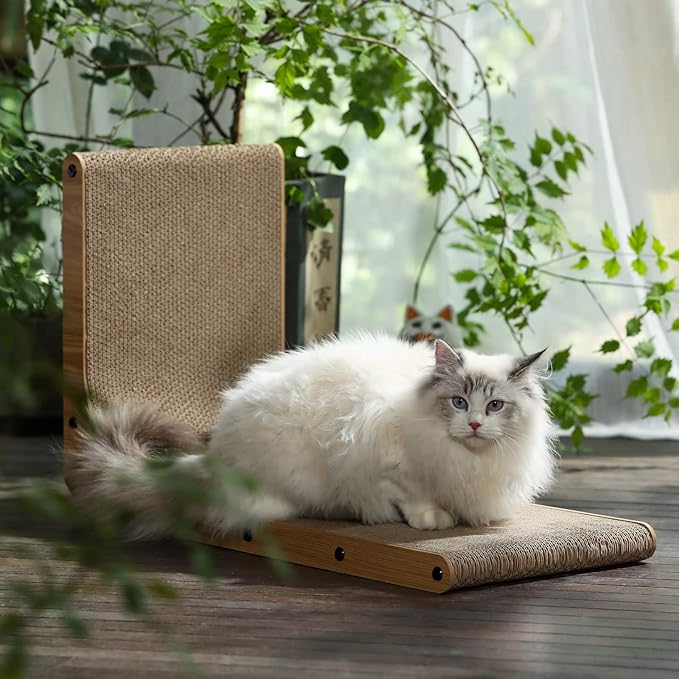 FUKUMARU 2 Packs Replacement Cat Scratcher, Reversible Replacement Refills Cat Scratch Boards for L Shaped Scratching Pad 26.8 Inch ST01