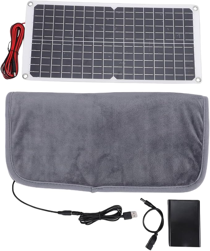 Solar Powered Pet Heating Mat, Monocrystalline Silicon, Self Warming Pad for Dogs and Cats Outdoor Indoor Use, Ideal for Winter Kennels