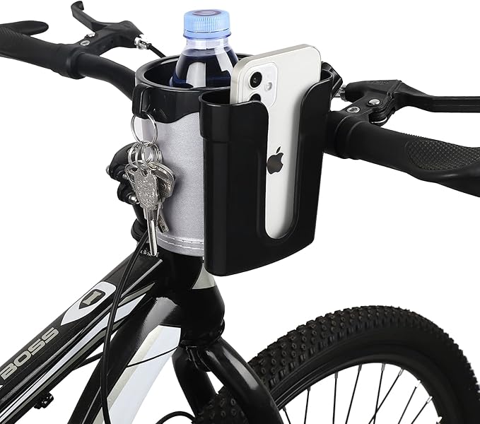 Accmor Stroller Cup Holder with Phone Keys Holder, 3-in-1 Universal Cup Holder, Drinks Bottle Holder for Stroller, Bike, Wheelchair, Walker, Scooter