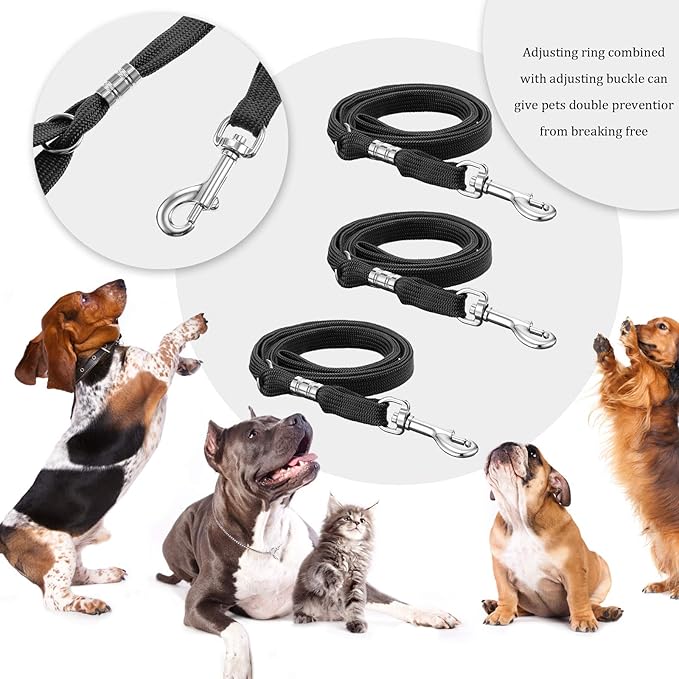 9 Pieces Pet Grooming Loops Nylon Restraint Noose Adjustable Fixed Dog Cat Safety Rope for Pet Grooming Table Bathtub (Black)