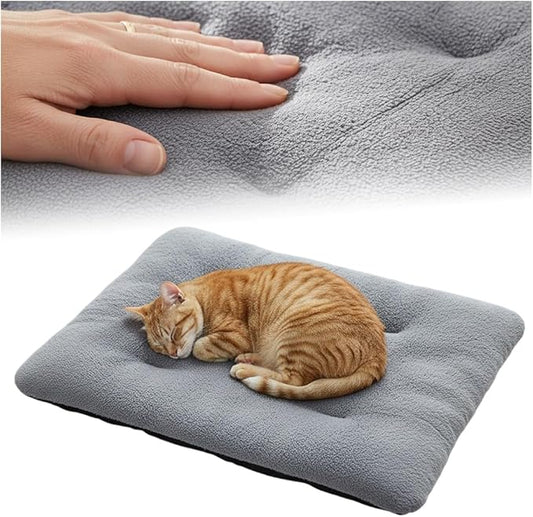 hoehew Self Warming Cat Bed, 2026 Upgraded Extra Soft Pet Heating Pad, Anti-Slip Thick Thermal Dog Mat for Indoor Outdoor, Washable Blanket Pet Supplies for Small Medium Dogs Cats (Gray, Small)