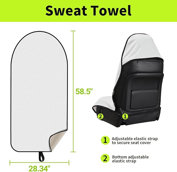 Leader Accessories Towel Bucket Seat Cover Waterproof White Machine Washable for Athletes Running Swimming Boxing Workout Outdoor Sports