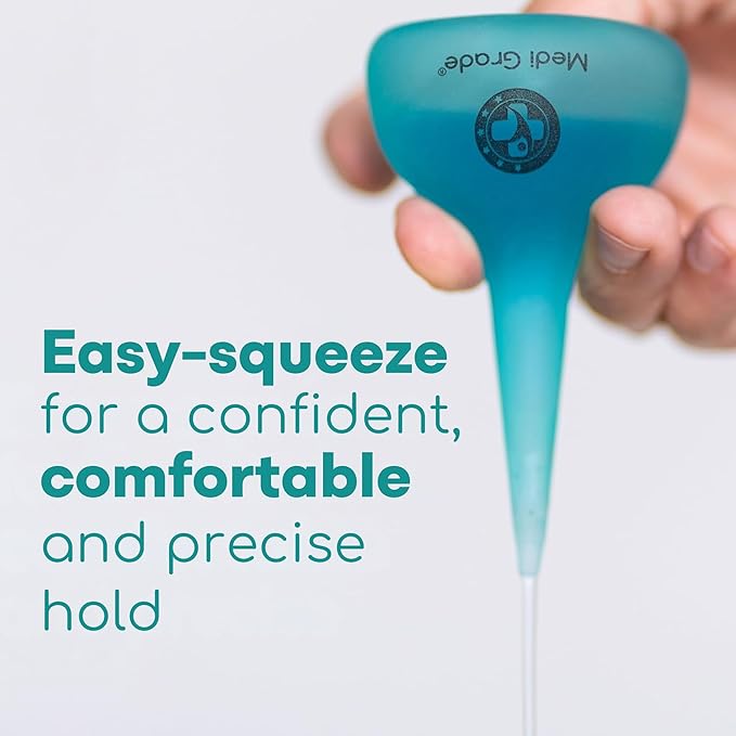 Medi Grade Large Ear Bulb Syringe, 3.04 fl oz - Translucent Bulb Ear Wax Removal Tool with Quad-Stream Tip Ear Cleaner - Travel Friendly and Gentle Ear Cleaning Kit