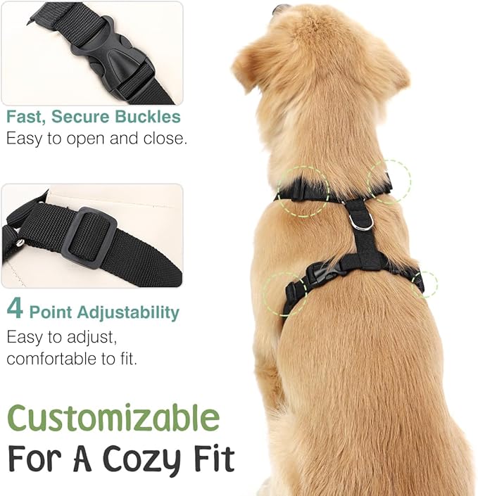 VavoPaw Dog Seat Belt, Safety Vest Dog Car Harness with Adjustable Buckle Dog Seat Belt for Vehicle Nylon Pet Safety Seat Belts Heavy Duty(XL, Blue)
