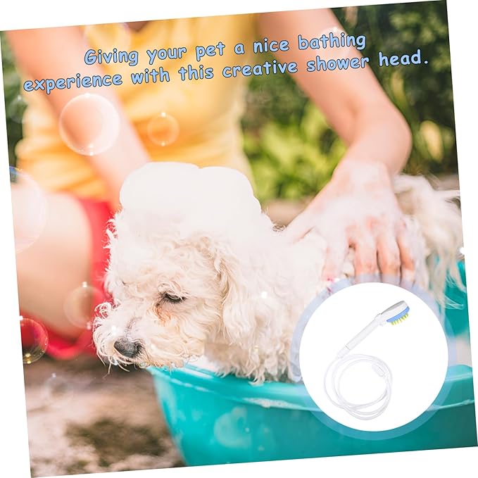 VICASKY Eco Friendly Pet Shower Brush with Powerful Spray and Hose Massaging Dog Bath Sprayer for Puppies and Cats Suitable for All Hair Lengths Efficient Grooming and Rinsing Tool