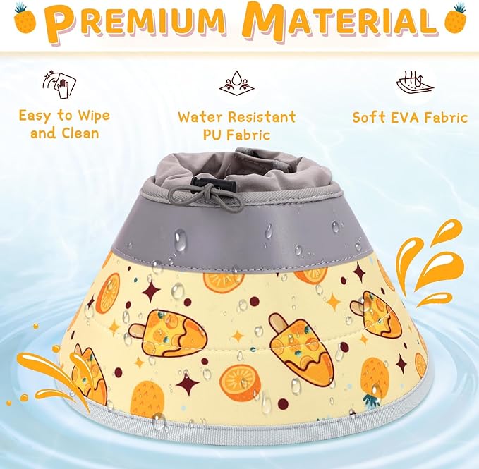 Cat Cone Collar Soft to Stop Licking, Adjustable, Foldable Lightweight Kitten Cones After Surgery Recovery for Cats & Kittens, Cat Cone Alternative, Easy Eating (Orange, M)