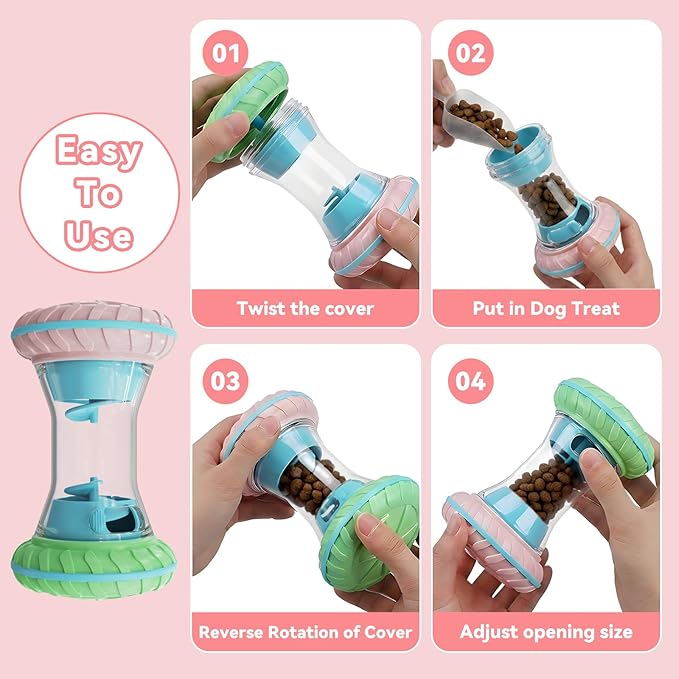 MateeyLife Interactive Dog Toys, Durable Dog Enrichment Toys to Keep Them Busy, Slow Feeder Treat Dispensing Dog Toys, Adjustable Dog Puzzle Toy, Reduce Boredom