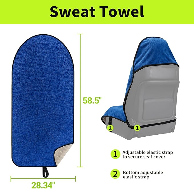 Leader Accessories Towel Car Seat Cover Waterproof Blue for Truck SUV Front Seat Machine Washable - After The Gym, Runs, Swimming, Surfing