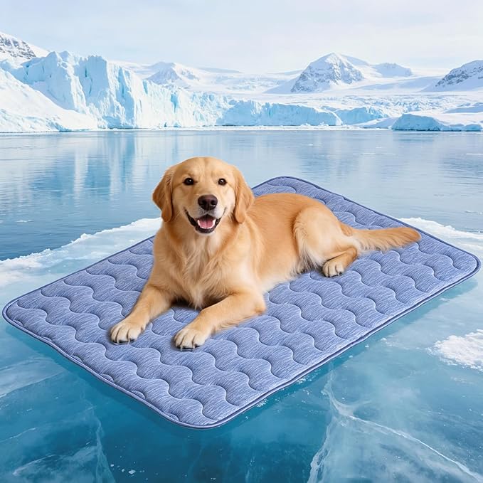 Cooling Mat for Dogs, 28"x 19" Thick & Durable Dog Cooling Mat, Q-MAX>0.45, Double-Sided Cooling Pet Pad, Washable Portable Dog Cooling Mat for Couch, Crate & Car - M