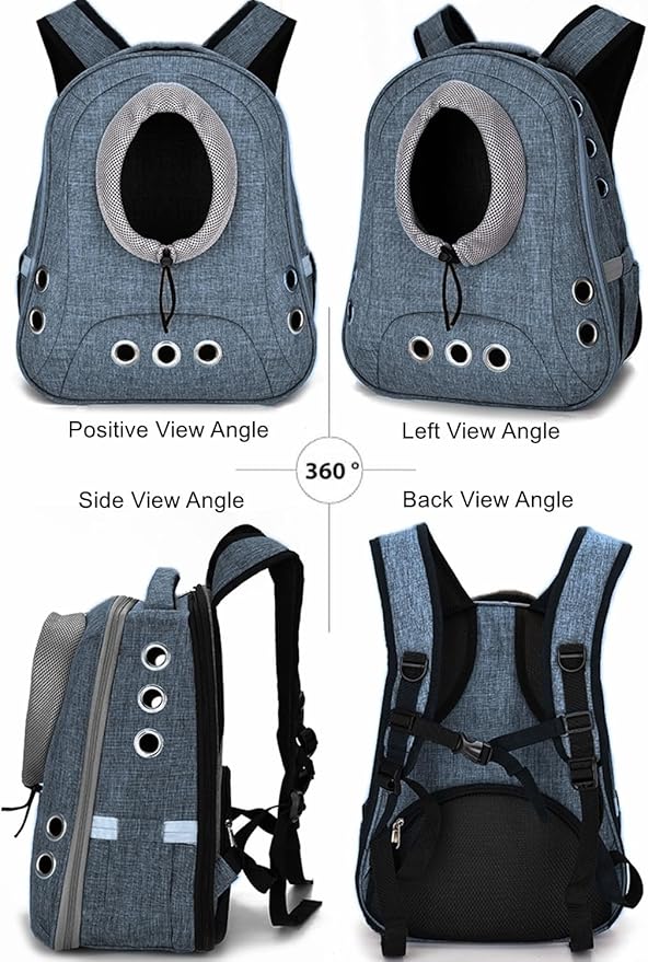 Small Dog Cat Chest Backpack Carrier,Large Space Ventilated Front Facing Backpack Carrier for Puppy,Lightweight Doggy Backpack for Hiking,Camping,Travel,Outdoor,Max 12 lbs(Denim Blue)