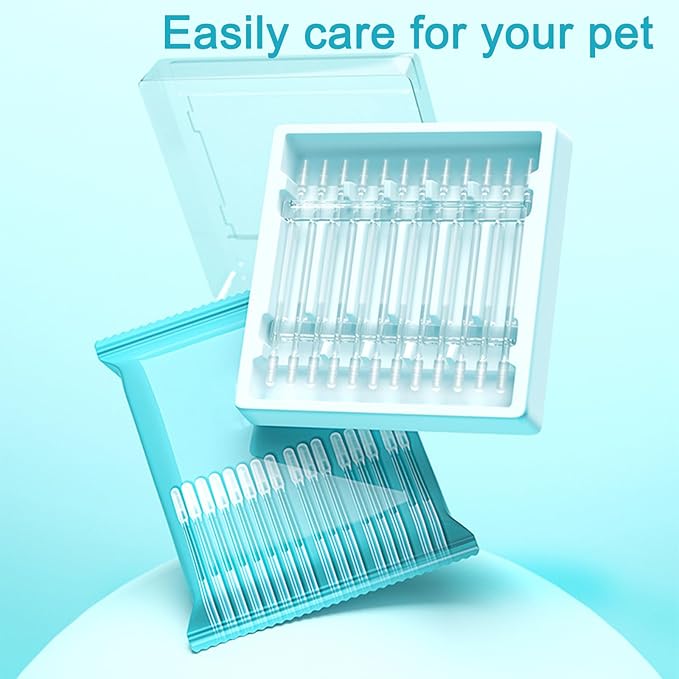 48 Pcs Pet Ear Cleaning Stick, Adhesive Ear Cleaning Tools for Dog and Cat, Sticky Resin Head, Gentle Safety Pets Earwax Removal Tools