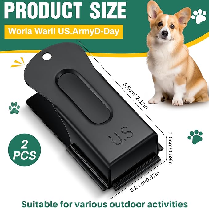 2 Pieces Brass Dog Training Clicker Signaling Puppy Cricket Metal Dog Clicker for Puppy, Cat, Potty, Bird, Horse, Pet Trainer Owners Versatile Training Tools, Behavior Aids(Black)