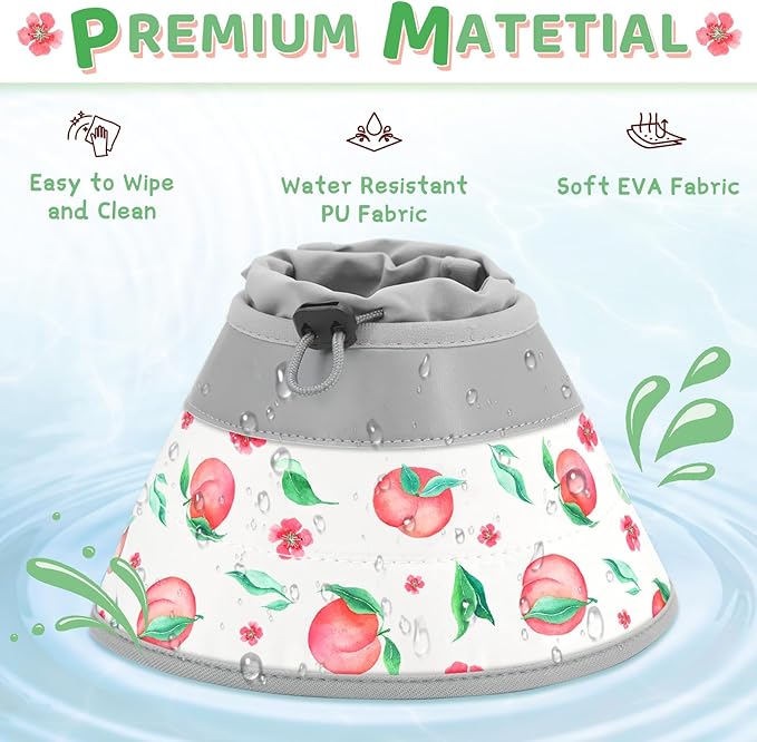 Cat Cone Collar Soft to Stop Licking, Adjustable, Foldable Lightweight Kitten Cones After Surgery Recovery for Cats & Kittens, Cat Cone Alternative, Easy Eating (PinkWhite, M)