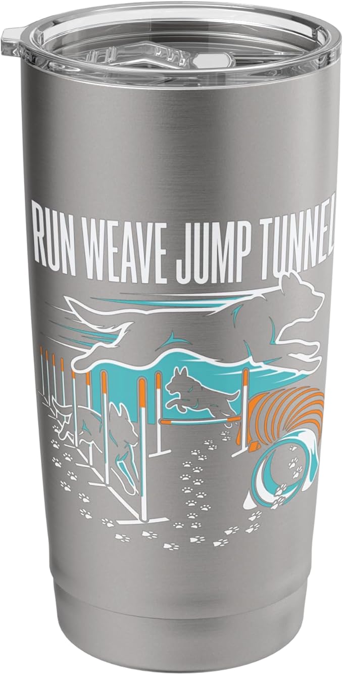 Run Weave Jump Tunnel Dog Agility Stainless Steel Insulated Tumbler