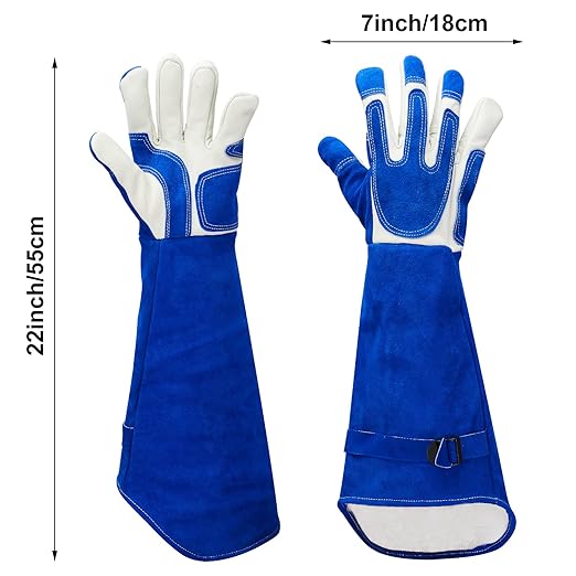 AOWPFVV Leather Animal Handling Gloves, Multipurpose Pet Glove for Grooming, Grabbing Reptile,Trips to Vet. Puncture Scratch Resistant, Bite Proof for Cat Dog Bird Falcon Livestock Snake