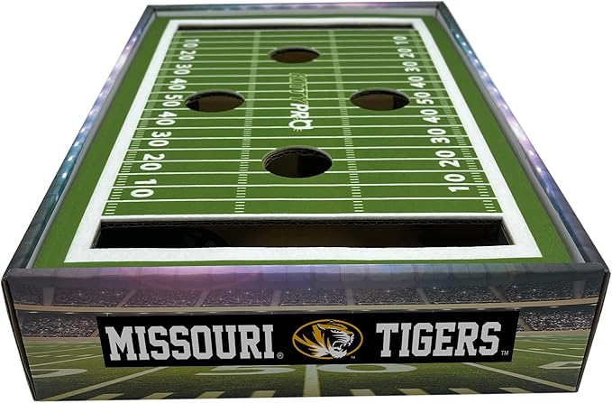 Pets First NCAA Missouri Tigers Cat Scratcher Box, Game Day Cat Toy, NCAA Football Field Designed Cat Scratcher and Lounge, Stimulating Cat Game