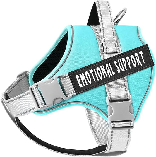 VOOPET Emotional Support Dog Harness, Professional Service Dog Vest for Small Medium Large Dogs, Reflective Breathable Adjustable No Pull/Choke ESA Essential Harness