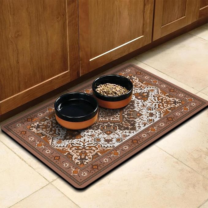 Pet Feeding Mat for Floors Waterproof Dog Mat for Food and Water Absorbent Quick Dry Non Slip mat for Cat Bowls