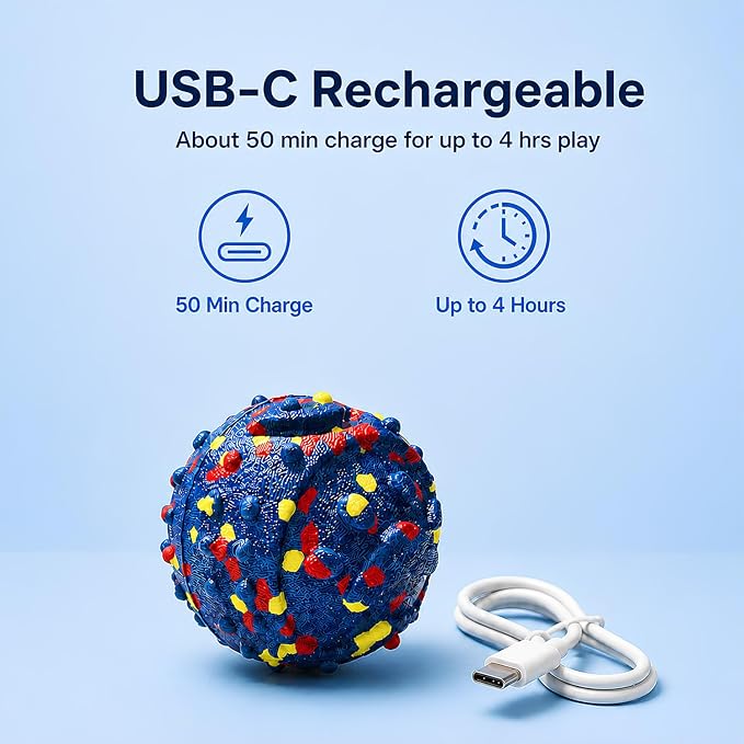 2-Pack Smart Interactive Dog Toys for Large Dogs, 3.1 Inch Auto Lightweight Moving Dog Toy, Chew-Resistant E-TPU Interactive Dog Ball, IP54 Waterproof, USB-C Rechargeable, Indoor & Outdoor