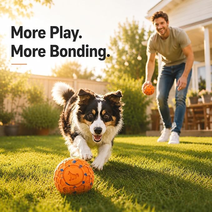 Interactive Dog Ball for Medium & Large Dogs, Automatic Moving Dog Toy with Motion Activation, USB Rechargeable Self Rolling Ball for Boredom Relief, Indoor Exercise & Independent Play