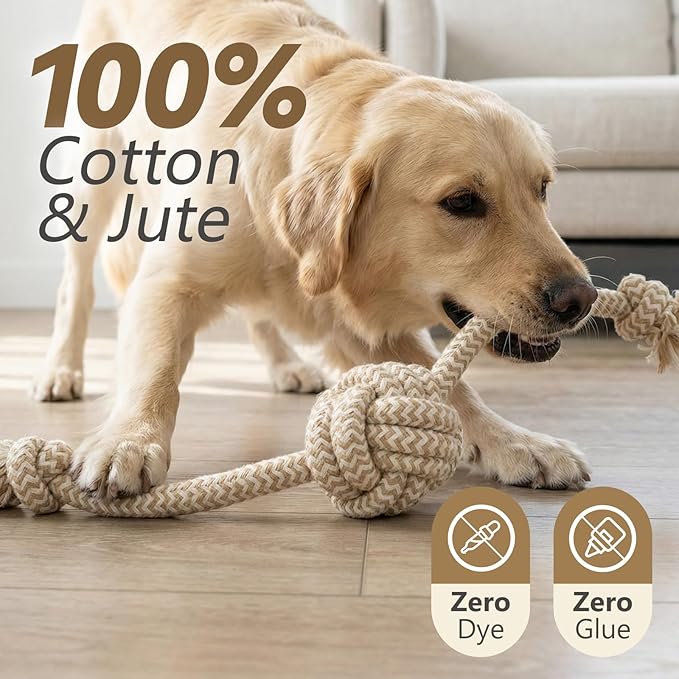 Puppy Chew Toys for Teething, Interactive Rope Toys for Small and Medium Dogs, Fun Chew Rope for Training, L Size