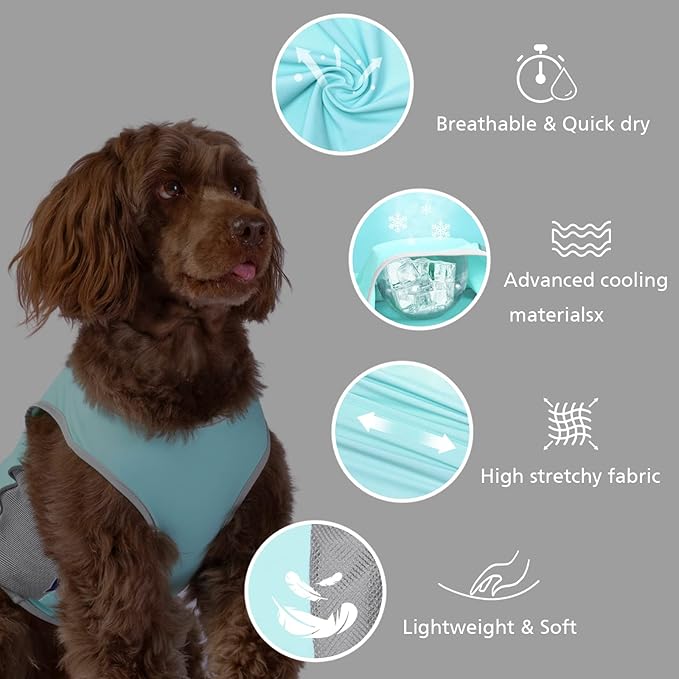 UPF 50+ Sun Protection Dog Shirt for Small Medium Dogs - Breathable Sleeveless Vest with Reflective Strips, Sports Fan Pet T-Shirt, Lightweight UV Protective Apparel P23ST00501L