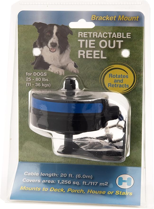 Lixit® Bracket Mount and Stake Retractable Leash Tie Outs for Dogs (Medium (Pack of 1), Bracket)