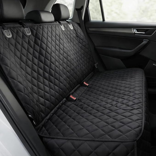 fidozen Waterproof Dog Car Seat Cover with Belt for Back Seat - Washable Pet Protector Accessories for Cars, Trucks, SUVs, and Bench Seats - Auto Backseat Hammock for Small & Large Dogs