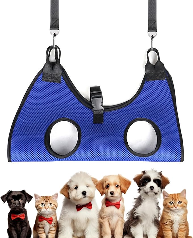 Portable Dog Hammock – Nail Trimming Harness Organizer, Bathing Block with Feature, Canvas Frame Gear with Feature, Hammock Functional Styling, Pet Supplies for Grooming, Large Breed, Indoor