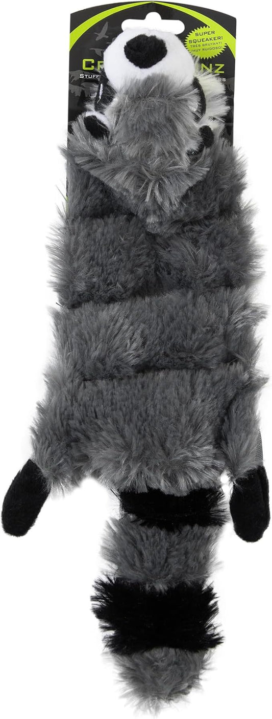 Hyper Pet Critter Skinz Super Squeaker Raccoon Stuffing Free Plush Soft Dog Toy, Large, Pack of 1