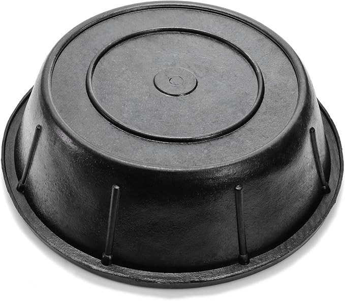 Cididu 3 Pack Rubber Feed Pan, 8 Quart Large Horse Feed Bucket, Heavy Duty Rubber Water Bowl for Livestock, Stackable Chicken Dust Bath Tub for Pig Goat Dog Cat Farm Animal Feeding, 14.5'' x 4.5''