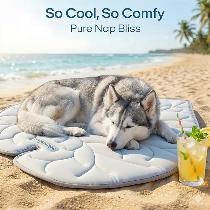 Vagascape Dog Cooling Mat, Washable Pet Cooling Mat, 55" x 45" Thick & Durable Large Cooling Mat for Dogs, Portable Foldable Premium Cooling Pad for Indoor, Outdoor, Travel, Camping, Patio and Beach