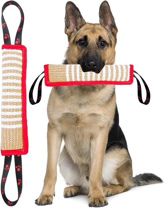 Clysoru Dog Tug Toy Tough Jute Bite Pillow Lasting Training Equipment Puppy to Large Dogs Interactive for Large and Small