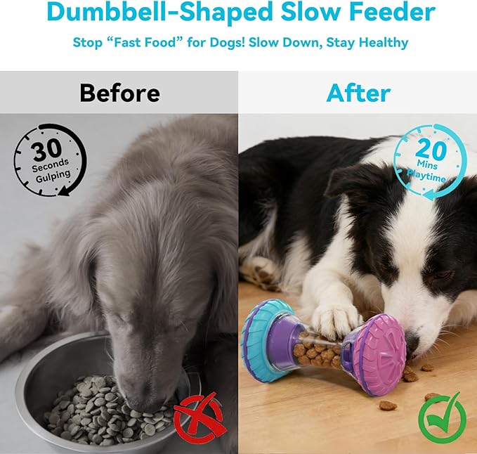 MateeyLife Interactive Dog Toys, Durable Dog Enrichment Toys to Keep Them Busy, Slow Feeder Treat Dispensing Dog Toys, Adjustable Dog Puzzle Toy, Reduce Boredom