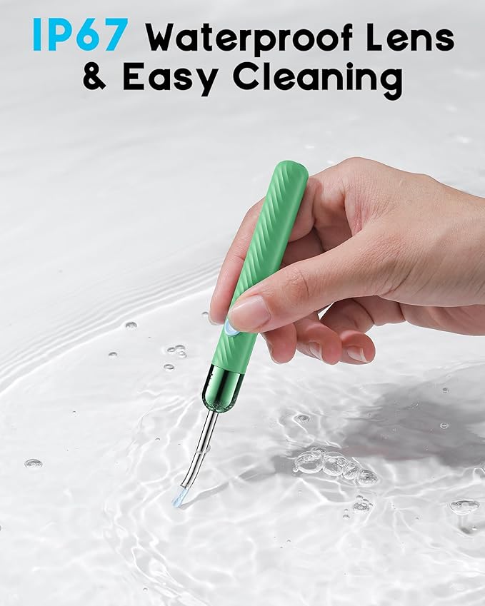 Loyker X6 Ear Wax Removal Tool Camera Otoscope with Light, Ear Wax Removal Kit with 6 Ear Pick, Ear Camera- Green